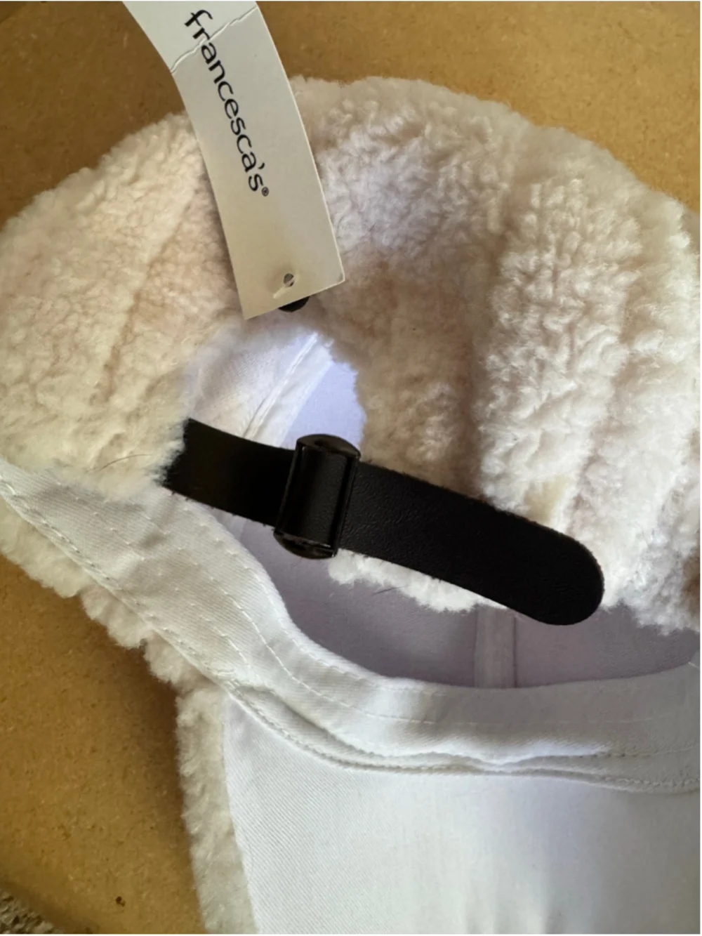 Women's francesca's Sherpa Baseball Cap One Size Beige